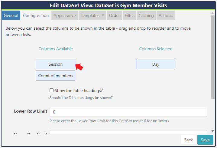DataSet View Configuration